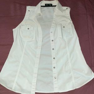 Express Sleeveless Button Down